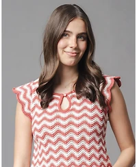 Hope & Henry Women's and Organic Flutter Sleeve Sweater Top