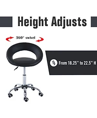Homcom Adjustable Swivel Hydraulic Leather Salon Stool Rolling Chair,