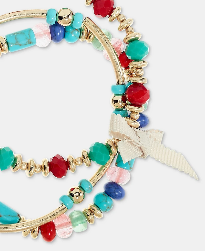 lonna & lilly Beaded Charm Stretch Bracelets, 3-Piece Set