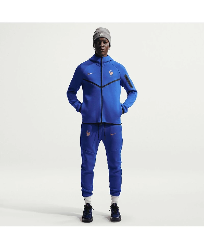 Nike Men's Blue France National Team 2026 Tech Fleece Windrunner Raglan Full-Zip Hoodie