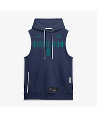 Nike Men's Navy Seattle Mariners Authentic Collection Standard Issue Dri-fit Sleeveless Hoodie