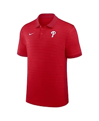 Nike Men's Red Philadelphia Phillies Authentic Collection Striped Victory Dri-fit Polo Shirt