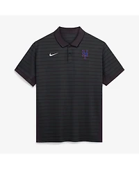 Nike Men's Black New York Mets Authentic Collection Striped Victory Dri-fit Polo Shirt