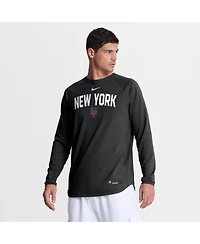 Nike Men's Black New York Mets Authentic Collection Raglan Dri-fit Sweatshirt