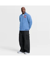 Nike Men's Light Blue Chicago Cubs Authentic Collection Dugout Relaxed Full-Zip Bomber Jacket
