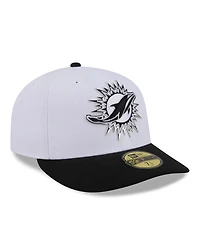 New Era Men's White/Black Miami Dolphins 2026 Nfl Draft Pre-Curved 59FIFTY Fitted Hat