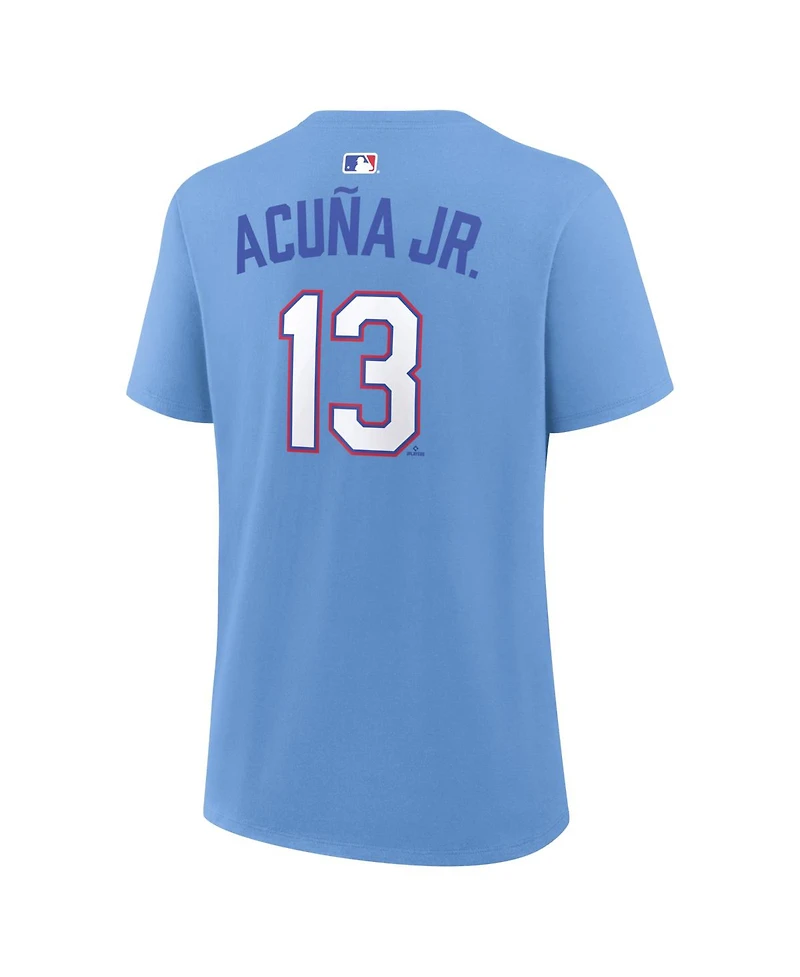 Nike Women's Ronald Acuna Jr. Light Blue Atlanta Braves 2026 City Connect Name Number T-Shirt