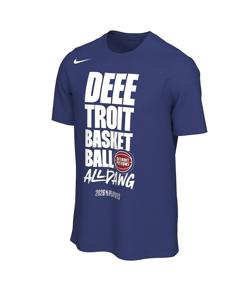 Nike Men's and Women's Blue Detroit Pistons 2026 Nba Playoffs Mantra T-Shirt