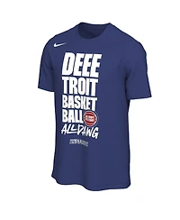 Nike Men's and Women's Blue Detroit Pistons 2026 Nba Playoffs Mantra T-Shirt