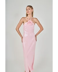 endless Rose Women's Haltered Sequins Maxi Dress