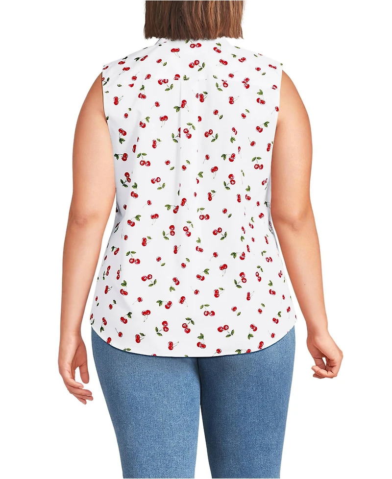 Lands' End Plus No Iron Sleeveless Shirt