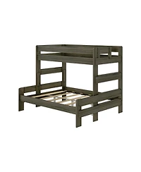 Max & Lily Solid Wood Bunk Bed, Modern Farmhouse Platform Bed Frame For Kids