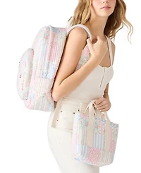 Madden Girl Lynxqc Quilted Cotton Dome Medium Backpack and Lunchbox Set