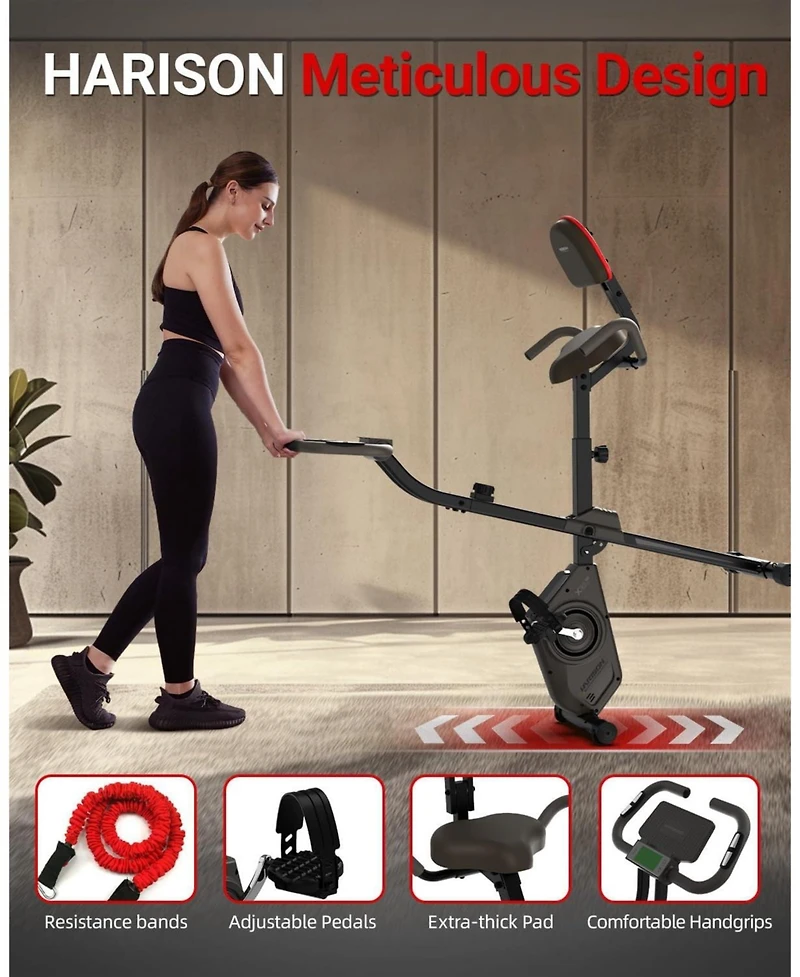 Harison Adjustable Magnetic Exercise Bike for Home, 380 lbs Capacity with App