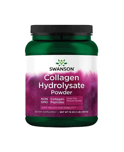 Swanson High Plains Collagen Hydrolysate Powder Hair, Skin, Nails and Joint Health, Bones, Tissue and Cartilage Support, 1 lb