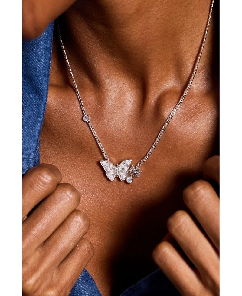 Alex and Ani Glass Butterfly Inline Necklace