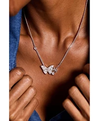 Alex and Ani Glass Butterfly Inline Necklace