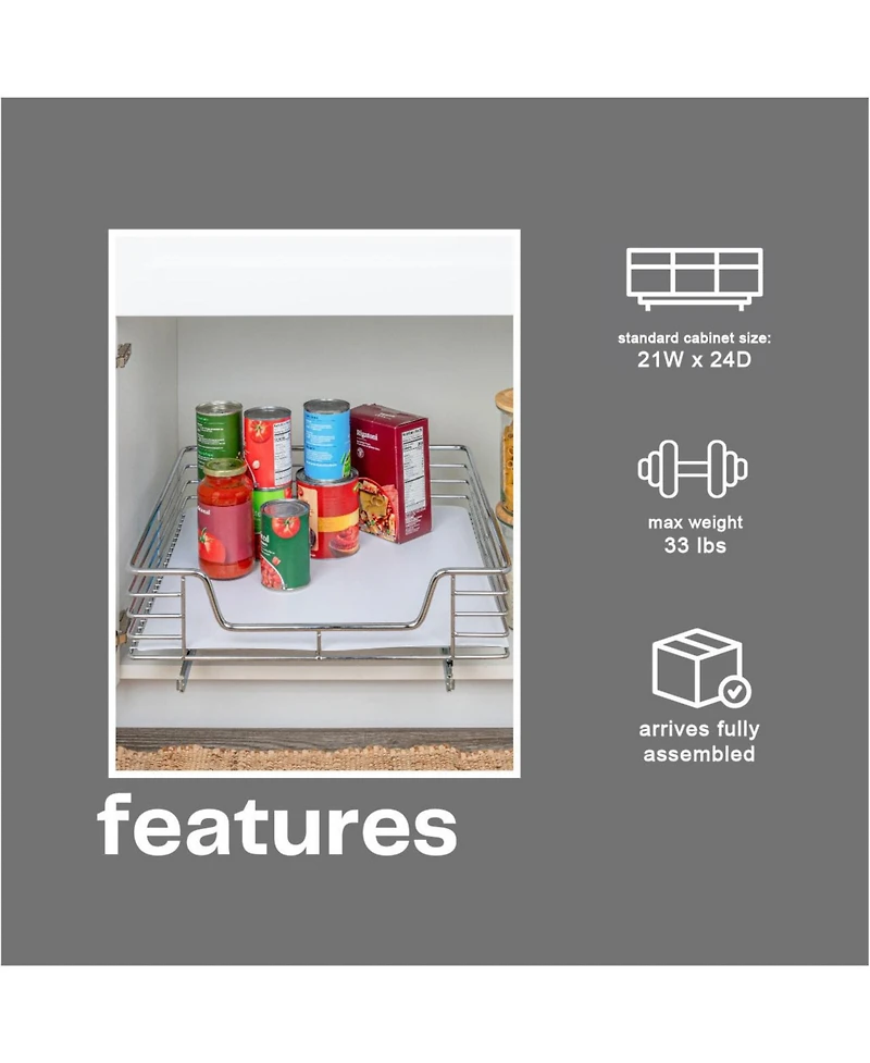 Household Essentials Glidez Steel Pull-Out Storage Organize