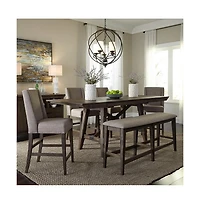 Liberty Furniture Industries, Inc Double Bridge Upholstered Counter Chair (Rta)-Set of 2 in Dark Chestnut