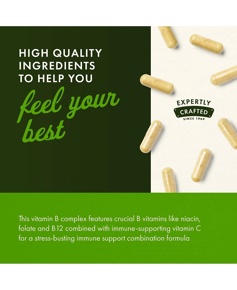 Swanson Vitamin B Complex With Vitamin C Stress Relief, Energy and Immune Health, Nervous System Support, 100 Capsules