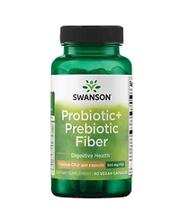 Swanson Prebiotic and Probiotic Fiber Digestive and Immune Support, Aids Regularity and Gi Health, 60 Caps, 1 Billion Cfu