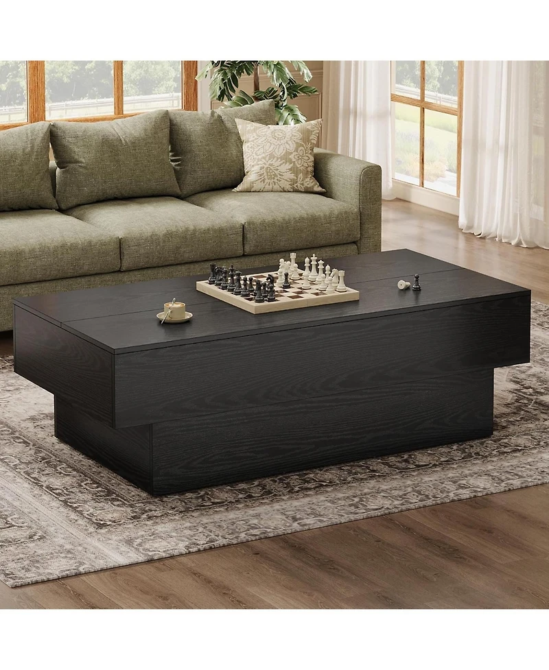 Tribesigns Farmhouse Wood Coffee Table, Rustic Large Rectangle Tea Table