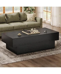 Tribesigns Farmhouse Wood Coffee Table, Rustic Large Rectangle Tea Table