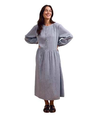Celtic & Co. Women's Button Front Midi Shirt Dress