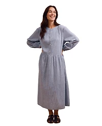Celtic & Co. Women's Button Front Midi Shirt Dress