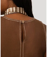 Cable & Gauge Women's Linen Blend Sleeveless Top