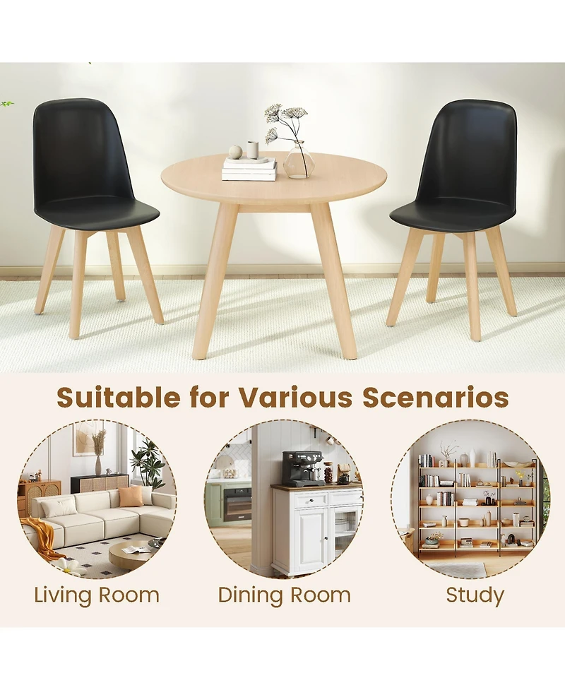 Gymax Modern Dining Chairs Set of 2 Armless Kitchen Chairs 330 Lbs Load Capacity