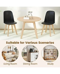 Gymax Modern Dining Chairs Set of 2 Armless Kitchen Chairs 330 Lbs Load Capacity