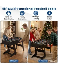 Slickblue Space-Saving Folding Foosball Table with 22 Players and Slide Scorers