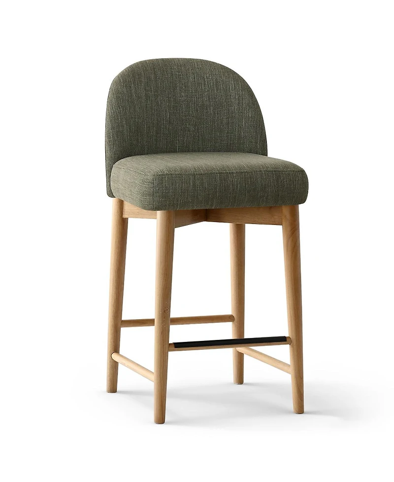 Maison Boucle 25.5" Linen Counter Height Stools Set of 4 for Kitchen Island