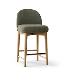 Maison Boucle 25.5" Linen Counter Height Stools Set of 4 for Kitchen Island