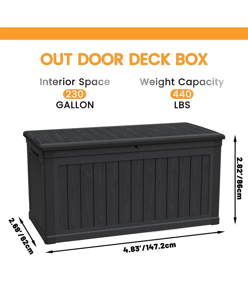 sumyeg Xxl 230 Gal Waterproof Outdoor Storage Patio Deck Box