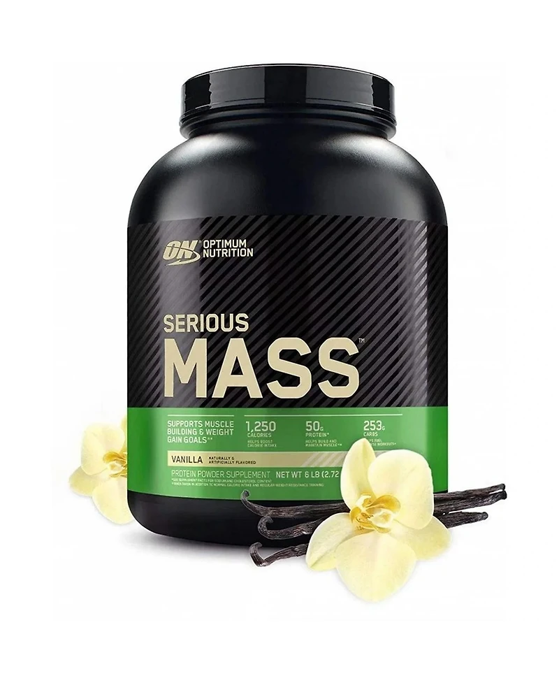 Optimum Nutrition, Serious Mass, Weight Gainer Protein Powder, Vanilla, 6.lb
