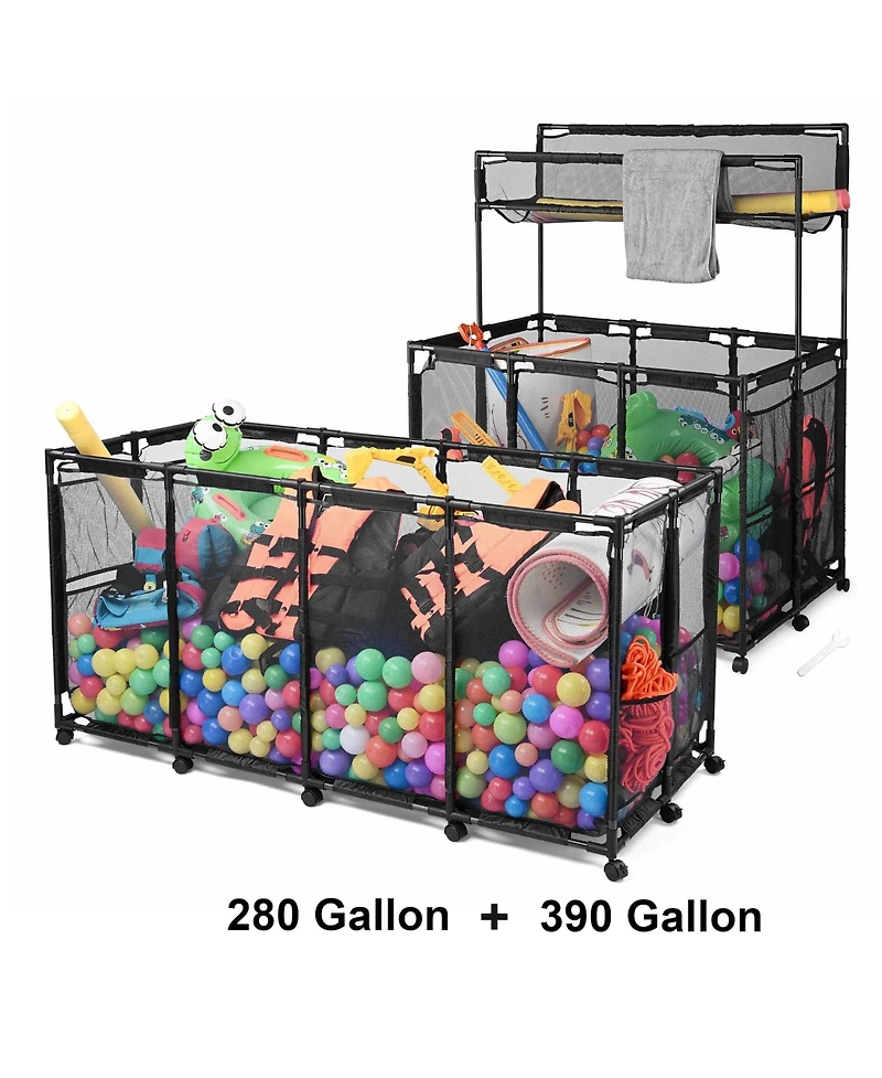 Yescom 2 Pack Metal Frame Pool Float Storage Bin Basket Extra Large for Toy Raft Noodles