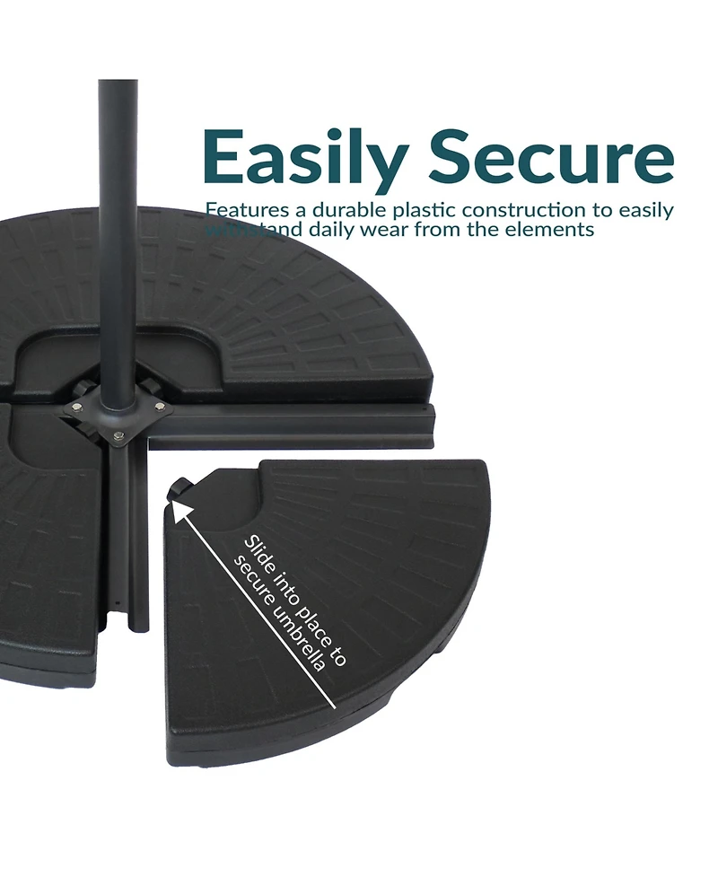 Outdoor Steel Offset Cantilever Patio Umbrella with Round Base Set - 10'