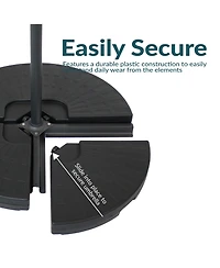 Outdoor Steel Offset Cantilever Patio Umbrella with Round Base Set - 10'