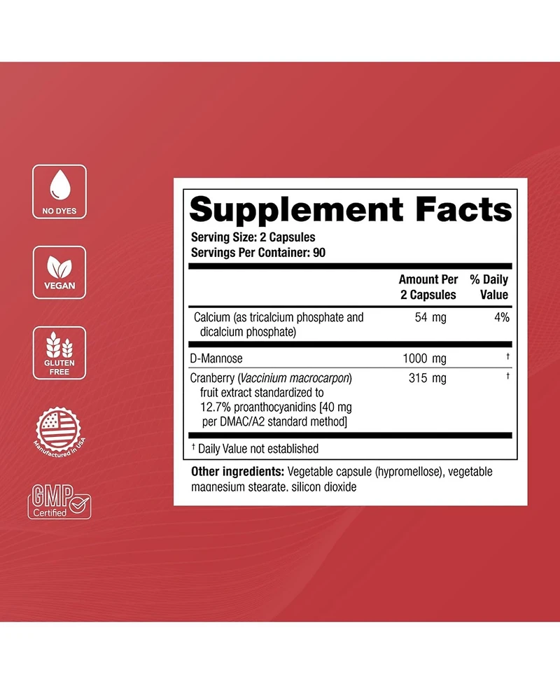 Theralogix TheraCran Max - Cranberry + D-Mannose Supplement for Men & Women - Urinary Tract Health Support - 90-Day Supply - Nsf Certified