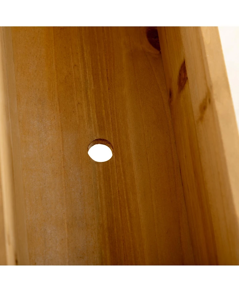 Outsunny Plant Sd with 5 Hanging Planter Boxes Slatted Trellis, Natural