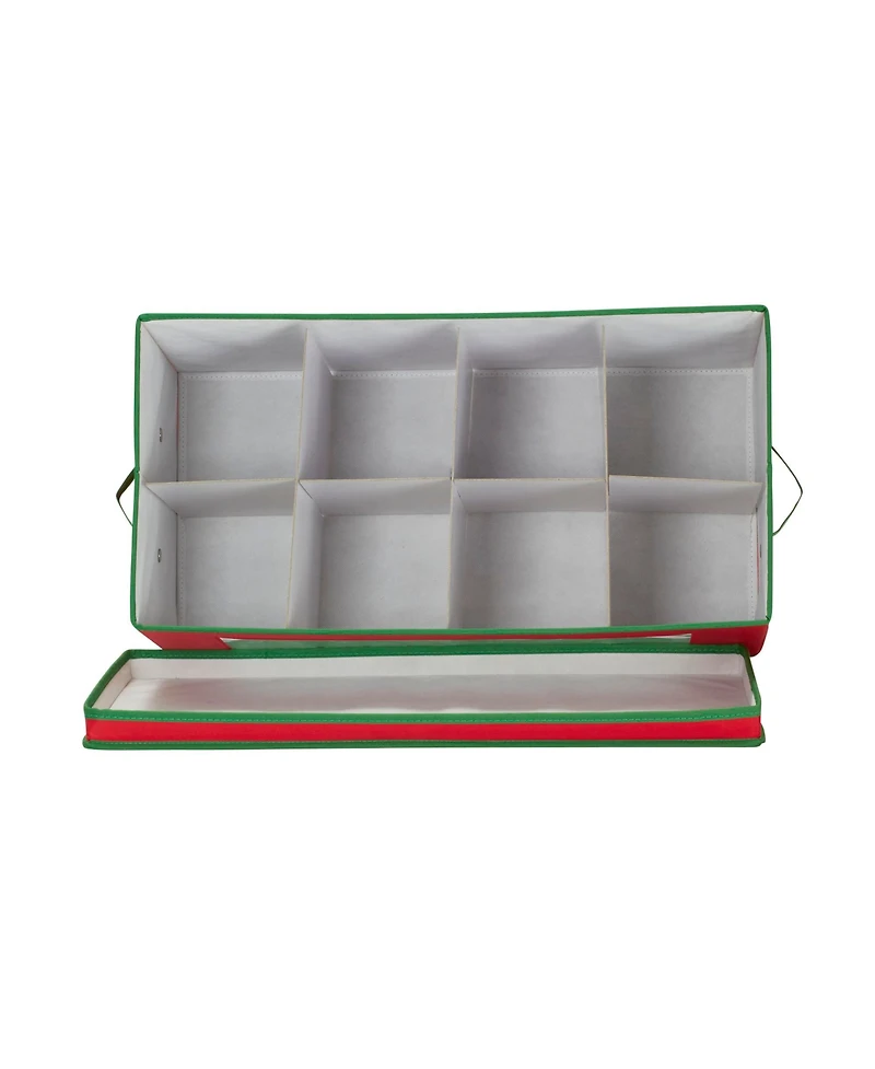 Household Essentials Holiday Figurine Storage Box, 8 Storage Compartments, Trim