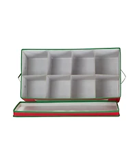 Household Essentials Holiday Figurine Storage Box, 8 Storage Compartments, Trim