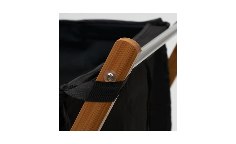 Household Essentials X-Frame Bamboo Hamper, Washable Liner