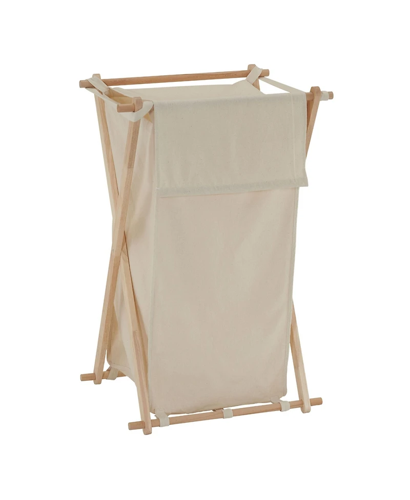 Household Essentials X-Frame Wood Laundry Hamper