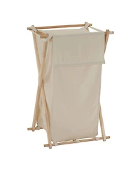 Household Essentials X-Frame Wood Laundry Hamper