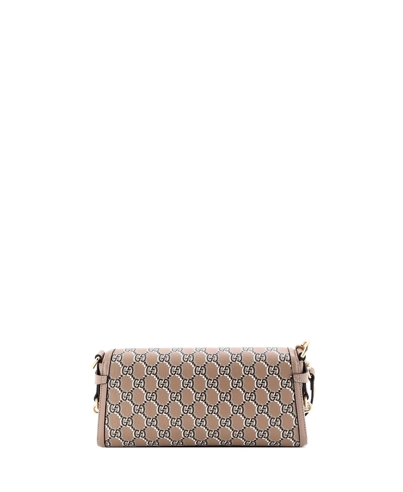 Pre-Owned Gucci Small Luce Shoulder Bag Optical Gg Printed Leather
