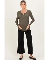 Pinkblush Maternity Raw Hem Crop Wide Leg Jeans