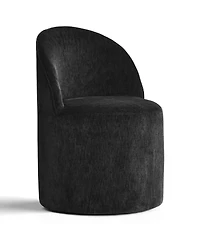Maison Boucle Chenille Swivel Office Chair with Casters, Barrel Task